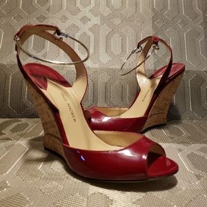 Paul Andrew Delphi Patent Leather Wedge Sandal